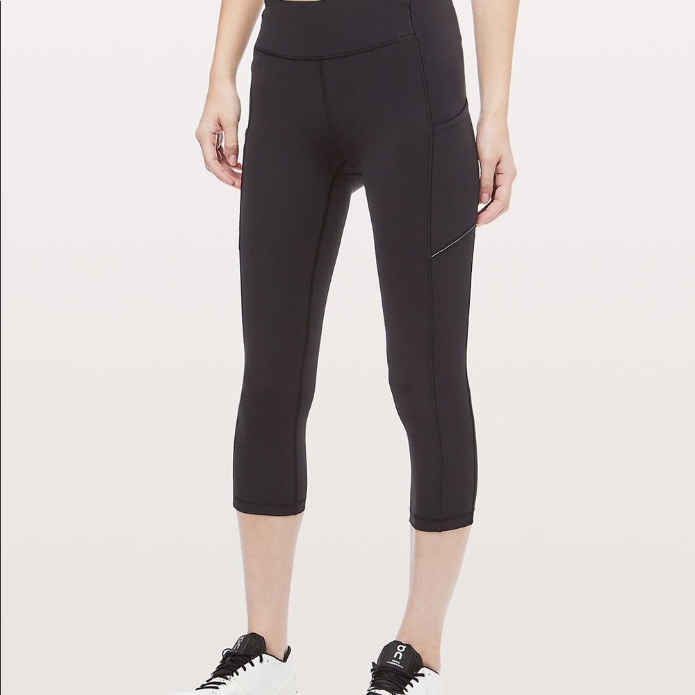 lululemon Pace Rival Crop Black EUC SIZE 12